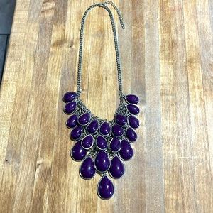 Paparazzi Silver & Dark Purple Necklace, Bib Style, Multi-Layer 💜